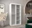 Schiebetürenschrank / Kleiderschrank Bisaurin 1B mit Spiegel, Farbe: Weiß matt - Abmessungen: 200 x 100 x 62 cm ( H x B x T)