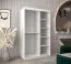 Schiebetürenschrank / Kleiderschrank Hacho 02 mit Spiegel, Farbe: Weiß matt / Eiche Sonoma - Abmessungen: 200 x 120 x 62 cm ( H x B x T)