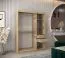 Schiebetürenschrank / Kleiderschrank Bisaurin 3C mit Spiegel, Farbe: Eiche Sonoma - Abmessungen: 200 x 150 x 62 cm ( H x B x T)