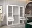 Schiebetürenschrank / Kleiderschrank Aizkorri 04B mit Spiegel, Farbe: Weiß matt / Eiche Sonoma - Abmessungen: 200 x 180 x 62 cm (H x B x T)