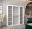 Schiebetürenschrank / Kleiderschrank Jan 04A, Farbe: Weiß matt / Eiche Sonoma - Abmessungen: 200 x 180 x 62 cm ( H x B x T)