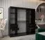 Schiebetürenschrank / Kleiderschrank Bisaurin 5B mit Spiegel, Farbe: Schwarz / Weiß matt - Abmessungen: 200 x 200 x 62 cm ( H x B x T)
