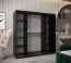 Schiebetürenschrank / Kleiderschrank Jan 05B mit Spiegel, Farbe: Schwarz / Weiß matt - Abmessungen: 200 x 200 x 62 cm ( H x B x T)