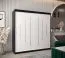 Schiebetürenschrank / Kleiderschrank Pilatus 05, Farbe: Schwarz / Weiß matt - Abmessungen: 200 x 200 x 62 cm (H x B x T)