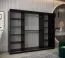 Schiebetürenschrank / Kleiderschrank Bisaurin 6A, Farbe: Schwarz / Weiß matt - Abmessungen: 200 x 250 x 62 cm ( H x B x T)