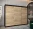 Schiebetürenschrank / Kleiderschrank Bisaurin 6A, Farbe: Schwarz / Eiche Sonoma - Abmessungen: 200 x 250 x 62 cm ( H x B x T)