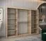 Schiebetürenschrank / Kleiderschrank Bisaurin 6B mit Spiegel, Farbe: Eiche Sonoma / Weiß matt - Abmessungen: 200 x 250 x 62 cm ( H x B x T)