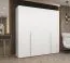 Kleiderschrank 2 Meter breit Eiger 26, Farbe: Weiß, Soft-Close-Funktion, Drehtürenschrank, Griffe: Kaschmir, zwei Fächer, zwei Kleiderstangen, für Schlafzimmer