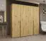 Kleiderschrank / Drehtürenschrank mit Soft-Close-Funktion Eiger 23, Farbe: Eiche Artisan, zwei Kleiderstangen, Griffe: Schwarz, 2 Meter breit, zwei Fächer