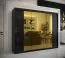 Außergewöhnlicher Kleiderschrank mit modernen Design Hochfeiler 72, Farbe: Schwarz / Schwarzer Marmor - Abmessungen: 200 x 250 x 62 cm (H x B x T), mit drei Spiegel