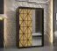 Außergewöhnliche Kleiderschrank mit fünf Fächern Zumsteinspitze 14, Farbe: Schwarz matt - Abmessungen: 200 x 120 x 62 cm (H x B x T), mit einer Spiegeltür