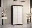 Moderner Kleiderschrank mit schlichten Design Liskamm 03, Farbe: Schwarz matt / Weiß matt - Abmessungen: 200 x 100 x 62 cm (H x B x T), mit fünf Fächern und zwei Kleiderstangen