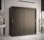 Kleiderschrank mit schlichten Design Liskamm 16, Farbe: Schwarz matt - Abmessungen: 200 x 180 x 62 cm (H x B x T), mit 10 Fächern