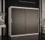 Stylischer Kleiderschrank Liskamm 18, Farbe: Weiß matt / Schwarz matt - Abmessungen: 200 x 200 x 62 cm (H x B x T), mit 10 Fächern und zwei Kleiderstangen