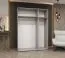 Drehtürenschrank mit drei Spiegeltüren Eiger 124, Farbe: Weiß, zwei Fächer, 1,5 Meter breit, Soft-Close-Funktion, Kleiderschrank, Griffe: Schwarz