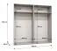 Drehtürenschrank / Kleiderschrank mit zwei Kleiderstangen | Farbe: Walnuss | zwei Fächer | 2 Meter breit | Soft-Close-Funktion | Griffe: Schwarz