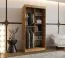 Schiebetürenschrank / Kleiderschrank | Farbe: Eiche Artisan | 100 x 62 x 200 cm | schmal | 1 Spiegeltür | moderne Details | 2 Kleiderstangen | 5 Fächer