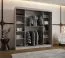Kleiderschrank | Kaschmir | 10 Fächer | 200 x 62 x 200 cm | 2 Kleiderstangen | dekorative Spiegeltür | Schiebetürenschrank | hochwertig Verarbeitet