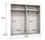 Kleiderschrank | 4-Türig | Farbe: Schwarz | 2 Fächer | 2 Kleiderstangen | Griffe: Gold | Soft-Close-Funktion | Maße: 200 x 52 x 202 cm | ABS-Kanten