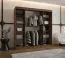 Kleiderschrank / Schiebetürenschrank | Farbe: Walnuss | eine Spiegeltür | 2,5 Meter breit | 10 Fächer | Aluminiumführungen | zwei Kleiderstangen