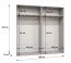 Kleiderschrank mit zwei Kleiderstangen | Farbe: Walnuss | 2 Meter breit | zwei Fächer | Soft-Close | vier Türen | Griffe: Schwarz | Drehtürenschrank