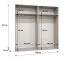 Drehtürenschrank mit 2 Meter breite | Farbe: Walnuss | vier Türen | Soft-Close-Funktion | zwei Fächer | Griffe: Silber | zwei Kleiderstangen | Kleiderschrank