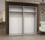 Kleiderschrank mit zwei Kleiderstangen Korab 84, Farbe: Schwarz, Soft-Close-Funktion, Griffe: Kaschmir, 2 Meter breit, zwei Fächer, Drehtürenschrank