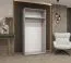 Drehtürenschrank mit Soft-Close-Funktion Korab 114, Farbe: Weiß, Griffe: Kaschmir, 1 Meter breit, ein Fach, zwei Spiegeltüren, eine Kleiderstange