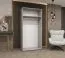 Kleiderschrank mit zwei Spiegeltüren Korab 121, Farbe: Kaschmir, 1 Meter breit, Griffe: Gold, eine Kleiderstange, ein Fach, Soft-Close-Funktion