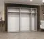 Kleiderschrank / Drehtürenschrank mit 2,5 Meter breite Korab 148, Farbe: Weiß, Soft-Close-Funktion, Griffe: Gold, drei Fächer, drei Kleiderstangen