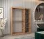 Schiebetürenschrank Jorasses 09, eine Spiegeltür, 1,5 Meter breit, Farbe: Eiche Artisan, fünf Fächer, Aluminiumschienen, Kleiderschrank, Schlafzimmer