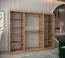 Schiebetürenschrank Jorasses 21, zwei Spiegeltüren, 2,5 Meter breit, Farbe: Eiche Artisan, 10 Fächer, Aluminiumschienen, Kleiderschrank, Schlafzimmer