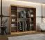 Schiebetürenschrank / Kleiderschrank | Farbe: Eiche Artisan | 10 Fächer | 2 Kleiderstangen | 200 x 62 x 200 cm | dekorative Spiegeltür | für Schlafzimmer