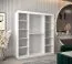 Kleiderschrank Aletschhorn 14, 1,8 Meter breit, Farbe: Weiß, eine Spiegeltür, Aluminiumschienen, 10 Fächer, Schiebetürenschrank, zwei Kleiderstangen