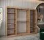 Schiebetürenschrank Aletschhorn 21, zwei Spiegeltüren, Farbe: Eiche Artisan, 2,5 Meter breit, 10 Fächer, zwei Kleiderstangen, Kleiderschrank, Aluminiumschienen