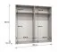 Drehtürenschrank | 2 Meter breit | 2 Kleiderstangen | Farbe: Kaschmir | Griffe: Schwarz | Maße: 200 x 52 x 202 cm | Kleiderschrank | 2 Fächer | 4 Türen