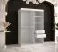 Kleiderschrank mit edlen Design Hochfeiler 07, Farbe: Weiß / Weißer Marmor - Abmessungen: 200 x 120 x 62 cm (H x B x T), mit genügend Stauraum
