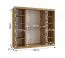 Schiebetürenschrank / Kleiderschrank | Farbe: Eiche Artisan | 10 Fächer | 2 Kleiderstangen | 200 x 62 x 200 cm | dekorative Spiegeltür | für Schlafzimmer
