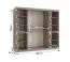 Schiebetürenschrank / Kleiderschrank | Kaschmir | 10 Fächer | 2 Kleiderstangen | 200 x 62 x 200 cm | dekorative Spiegeltür | für Schlafzimmer