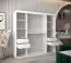 Kleiderschrank Aletschhorn 18, 2 Meter breit, Farbe: Weiß, eine Spiegeltür, Aluminiumschienen, 10 Fächer, Schiebetürenschrank, zwei Kleiderstangen