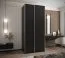 Kleiderschrank / Schiebetürenschrank | 6 Fächer | 2 Kleiderstangen | 245,5 x 120 x 64 cm | 2 Schiebetüren | 6 Einlegeböden | Farbe: Schwarz | Soft-Close