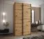 Kleiderschrank / Schiebetürenschrank | 245,5 x 130 x 64 cm | 2 Kleiderstangen | 6 Fächer | 6 Einlegeböden | 2 Schiebetüren | Farbe: Eiche Artisan