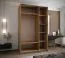 Kleiderschrank / Schiebetürenschrank | 245,5 x 150 x 64 cm | 2 Schiebetüren | 2 Kleiderstangen| 6 Fächer | 6 Einlegeböden | Farbe: Eiche Artisan