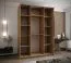 Kleiderschrank / Schiebetürenschrank | 11 Fächer | 245,5 x 180 x 64 cm | 2 Kleiderstange | 2 Schiebetüren | 10 Einlegeböden | Farbe: Eiche Artisan