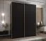 Kleiderschrank / Schiebetürenschrank | 10 Einlegeböden | 245,5 x 200 x 64 cm | 11 Fächer | 2 Schiebetüren | 2 Kleiderstangen | Farbe: Schwarz | Soft-Close