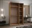 Kleiderschrank / Schiebetürenschrank | 6 Fächer | Farbe: Weiß | 245,5 x 150 x 64 cm | Spiegel | 2 Kleiderstangen | 2 Schiebetüren | Soft-Close