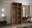 Kleiderschrank / Schiebetürenschrank | Spiegel | Soft-Close | 245,5 x 100 x 64 cm | 6 Fächer | 2 Schiebetüren | 2 Kleiderstangen | Farbe: Weiß