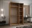 Kleiderschrank / Schiebetürenschrank | Soft-Close | Spiegel | 2 Kleiderstangen | Farbe: weiß | 2 Schiebetüren | 6 Fächer | 245,5 x 150 x 64 cm