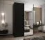 Kleiderschrank / Schiebetürenschrank | 245,5 x 160 x 64 cm | 2 Kleiderstangen | Farbe: Schwarz | 2 Schiebetüren | Spiegel | 11 Fächer | Soft-Close