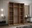 Kleiderschrank / Schiebetürenschrank | 245,5 x 170 x 64 cm | Soft-Close | 2 Kleiderstangen | 11 Fächer | Spiegel | 2 Schiebetüren | Farbe: Schwarz